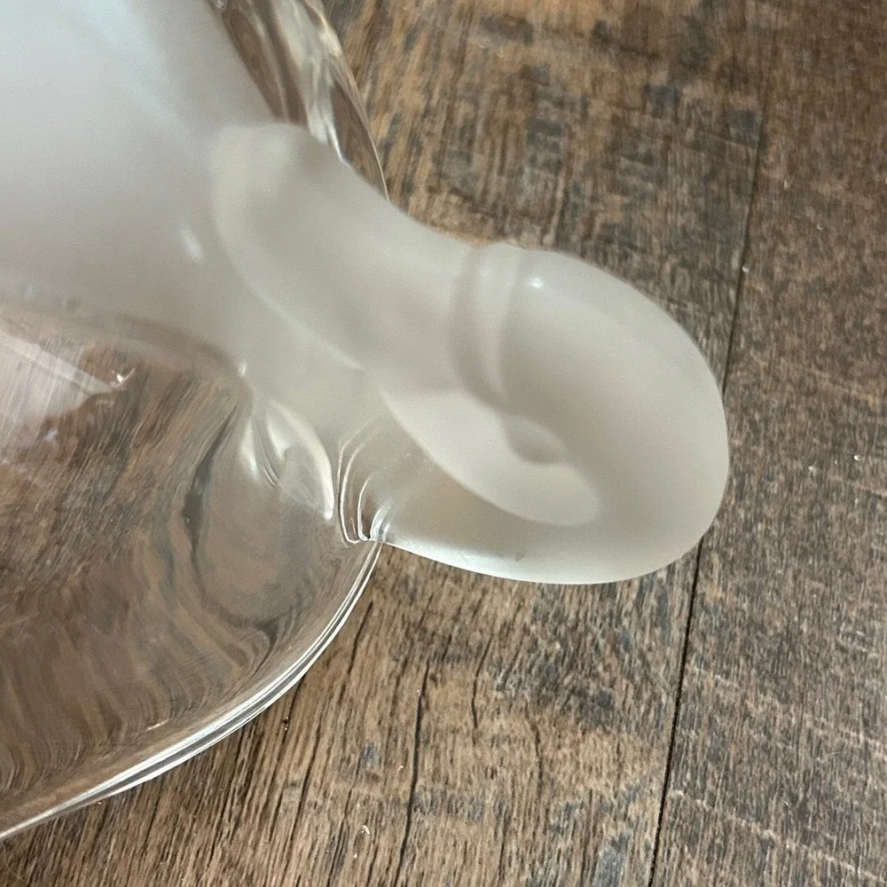 Vintage Mikasa Frosted Swan‎ Crystal Oval Handled Bowl - 13